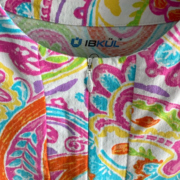 Ibkul Golf/Tennis/Athletic/Athleisure Dress, 1/4 zip neck mesh long sleeves - Picture 3 of 9